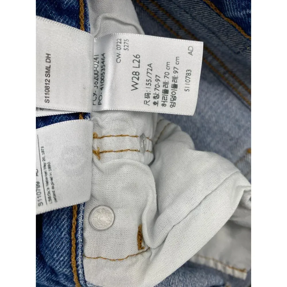 Vintage Levi’s 501 Jeans W28 L26 Distressed Button Fly Cropped Blue